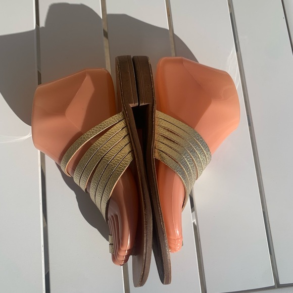 Kurt Geiger London summer gold leather shoes size 6-6.5 ( European 36.5) - Picture 9 of 14